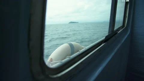 View from the passenger boat window Stock Footage 153508680