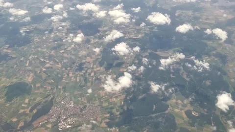View from a passenger plane in summer to see green vegetation Stock Footage 162671484