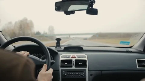 View from the passenger seat in the car Stock Footage 71128964