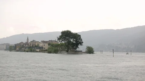 View From The Passenger Seat While Boat Trips Along The Lake Como Stock Footage 123701562