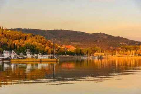 View of Passignano at sunset Stock Photos