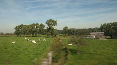 View of passing landscape Stock Footage