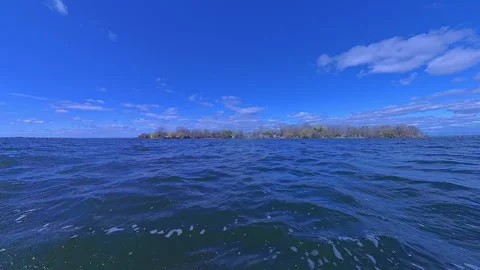 View at passing water while fishing adventure at the lake in Kawartha Lakes.. Stock Footage 346310514