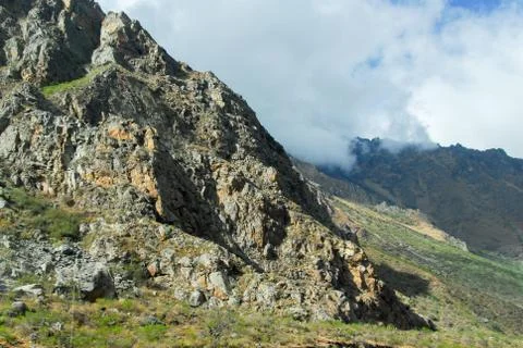 View of path between cusco and machu picchu, peru Stock Photos