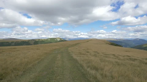 View of a path on the fields of Transalpina Stock Footage 57798124