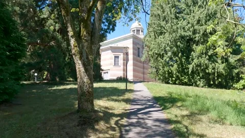 View of a path inside the Michaelsberg park in Baden-Baden city Video stock 270174051