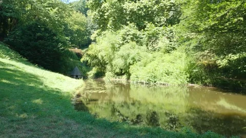 View of a path inside the Michaelsberg park in Baden-Baden city Video stock 270174053