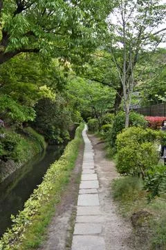 A view of the Path of Philosophy in springtime.  Kyoto  Japan Stock Photos