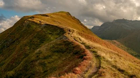 View on path to top of mountain - Austria Alps Stock Photos