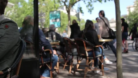 View from a patio in Paris Stock Footage 172384844