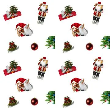 View pattern of Christmas decoration isolated on white background. Stock Illustration