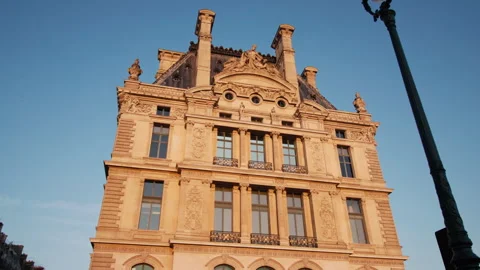 View of the Pavillon de Marsan in Paris Stock Footage 313782711