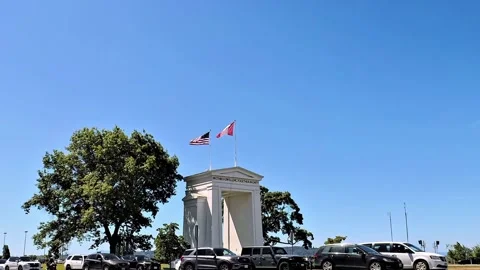 A view of Peace Arch from the Canadian side. (timelapse) Stock Footage 312818527