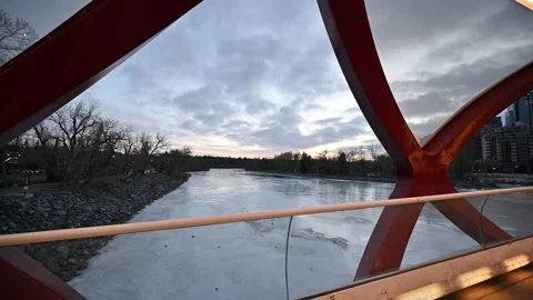View of the Peace Bridge Stock Footage 169410913