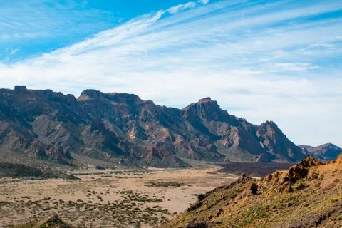 View from peack of volcano Stock Photos