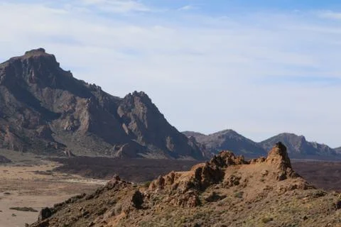 View from peack of volcano Stock Photos