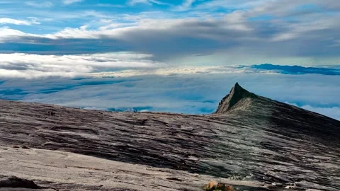 View from the peak of Mount Kinabalu, Sabah Malaysia Stock Footage 303886718