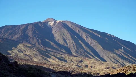 View of the Peak of Volcano Teide in Canarias Islands Stock Footage 92154652