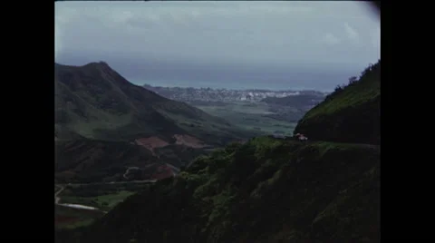 View of Pearl Harbor from Mountains Video stock 47643980