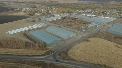 View of a peasant farm in a small town in russia Stock Footage 158233741