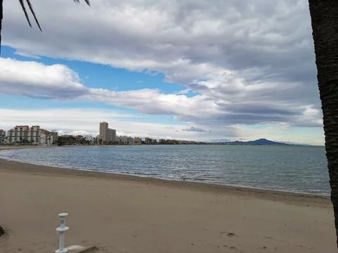View of Peniscola from its beach Stock Photos