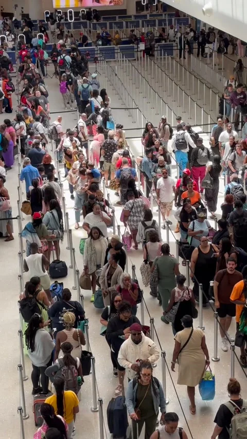View of people in a security line Stock-Footage 281295145