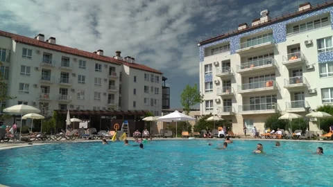 View of the people in swimming pool Stock Footage 153281371