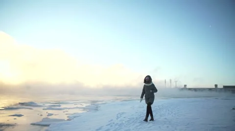 View of person going back to antarctic Stock Footage 58781666