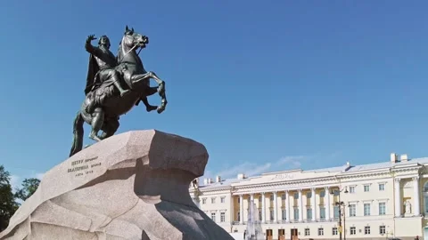 View of Peter I monument in sunny day. Stock Footage 155765471