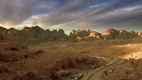 View from Petra of the desert Stock Footage 83446519