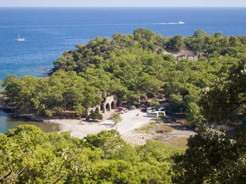 View of Phaselis Bay Stock-Fotos