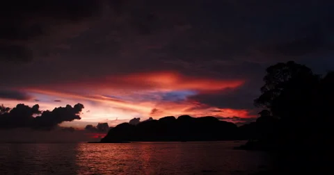 View on Phi Phi Island at sunset Stock Footage 49301597