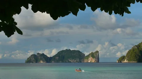 View to the Phi Phi Leh island in the Andoman sea Stock Footage 53202345