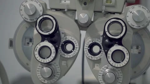 View of a phoropter in a optician studio Stock Footage 56576334