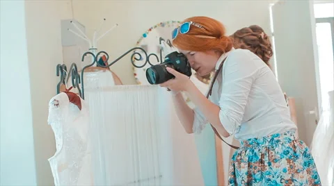 View of Photographer's Work From Side Slow Motion Video stock 68670308