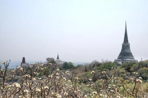 A View of Phra That Chom Phet at Phra Nakhon Khiri Historical Park in Petchab Stock Photos