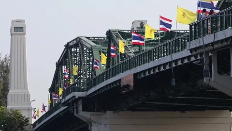 View of Phra Phutthayotfa Bridge in Bangkok. Stock Footage 277564726
