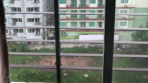 View From Phuket Condo Window Of Thai Men Playing Takraw Vídeo Stock 178646990