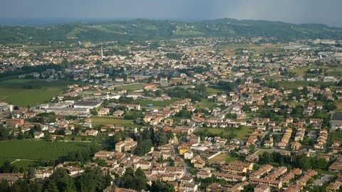 View of Piave area between Prealps and Montello hill 스톡 동영상 89852875