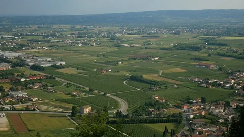 View of Piave area between Prealps and Montello hill 库存影片 90098564