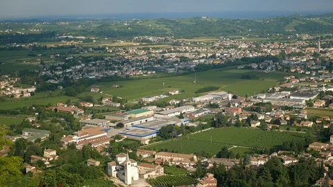 View of Piave area between Prealps and Montello hill 库存影片 90099157