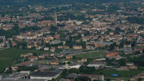 View of Piave area between Prealps and Montello hill 库存影片 90100770