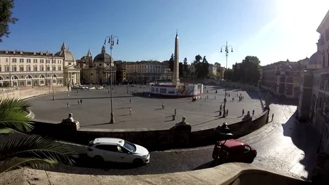 View of Piazza del Popolo Stockbeeldmateriaal 99448985