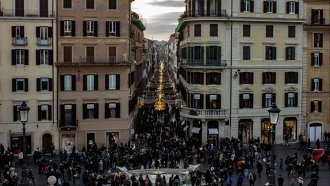 View of Piazza di Spagna Stock Footage 100717747