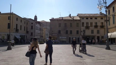 View of the Piazza Garibaldi in Bassano Stock Footage 89867716