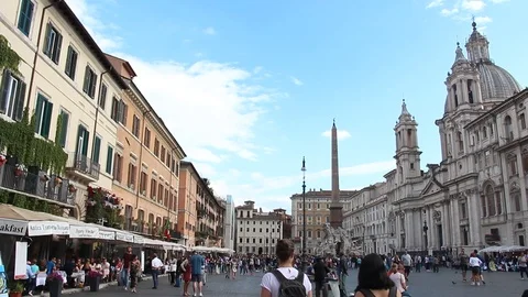 View of Piazza Navona in Rome. Stock Footage 124665115