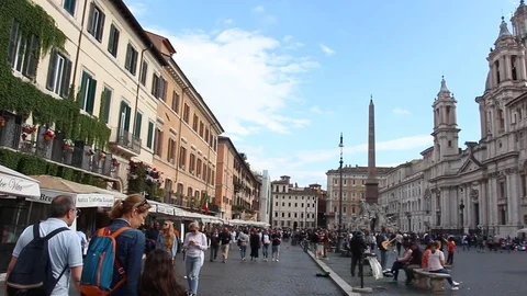 View of Piazza Navona in Rome. Stock Footage 124665156