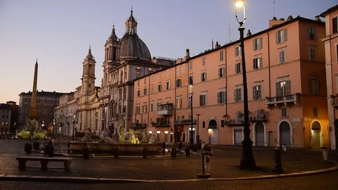 View of Piazza Navona, in Rome Stock Footage 124788388