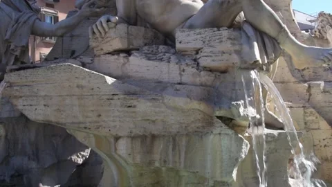 View of the Piazza Navona in Rome Stock Footage 137956878