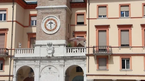 View of Piazza Tre Martiri square in Rimini. Stock Footage 124668880